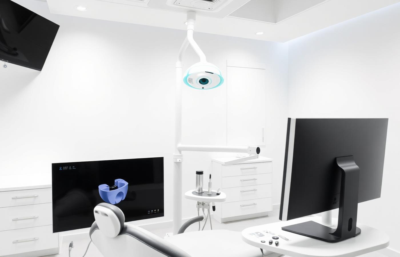 Modern digital dental technology in a bright treatment room